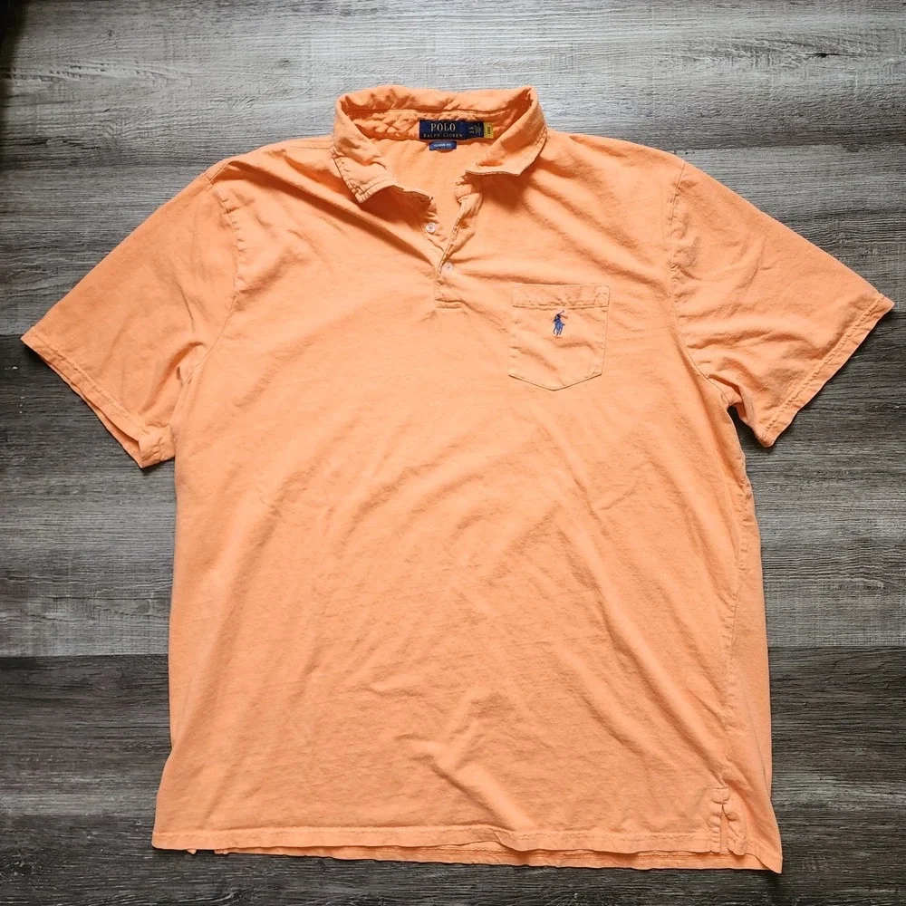 Polo Ralph Lauren Men's XXL 2XL Orange Classic Fit Polo Shirt